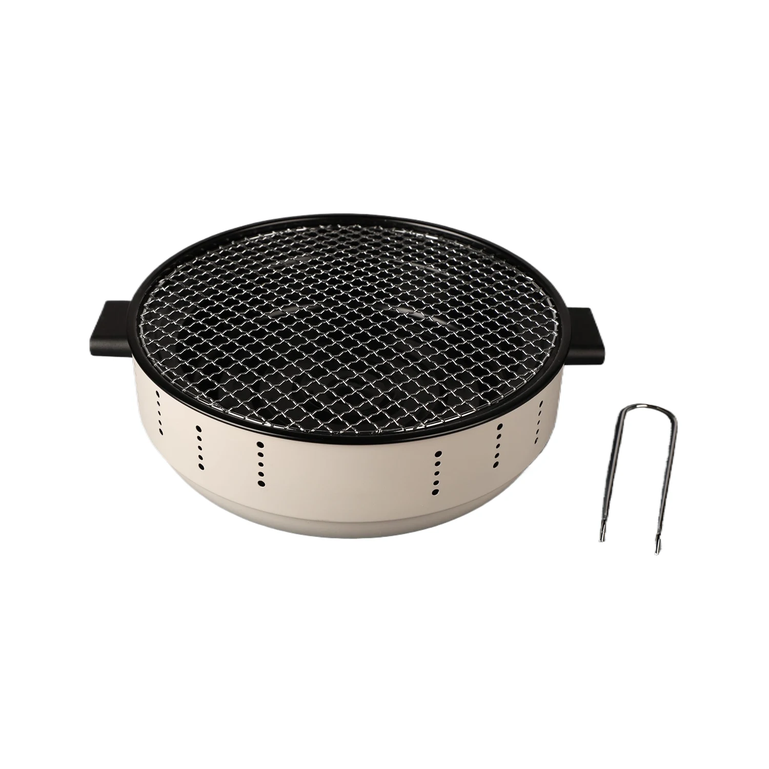 Stainless Steel Charcoal Portable Smokeless Barbecue Grill Round Barbecue or Hot Pot for Home Party Outdoor Camping