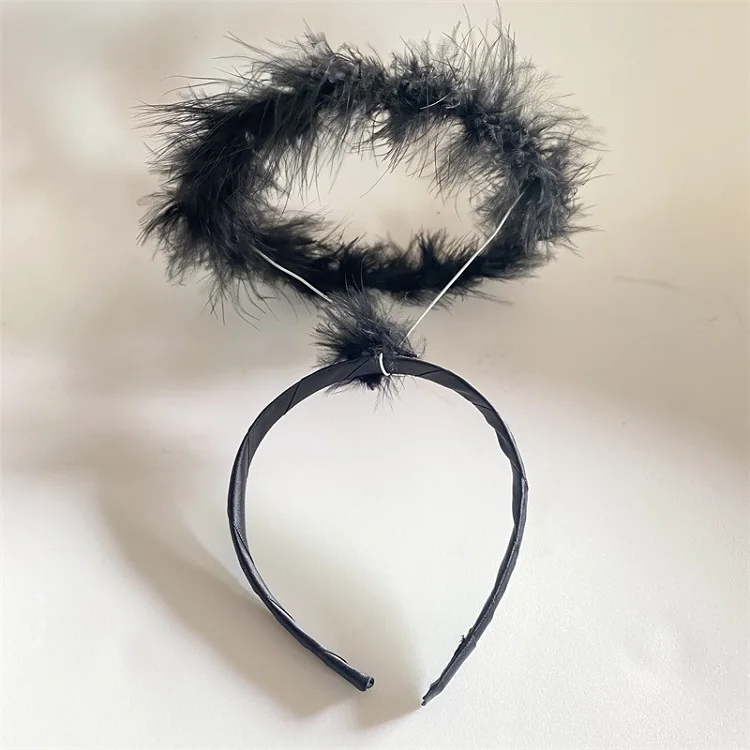 Модная повязка на голову с белым ангелом и ореолом, аксессуары для волос, Детская повязка на голову с перьями и Ангелом на день ребенка