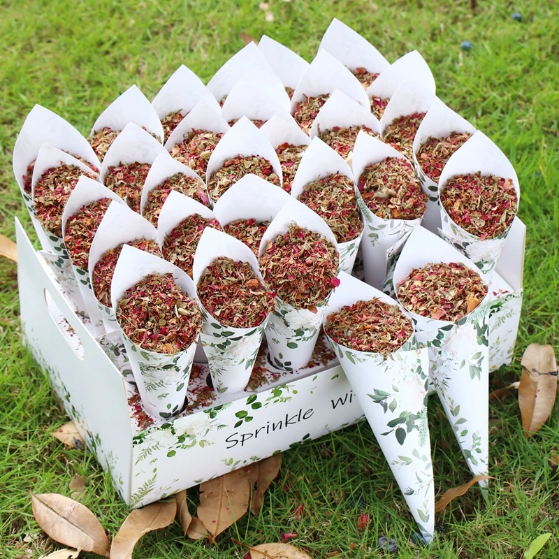 Microstar Kraft Paper Wedding Tray Confetti Cone Stand Box Tray Wedding Decoration Wedding Paper Cones