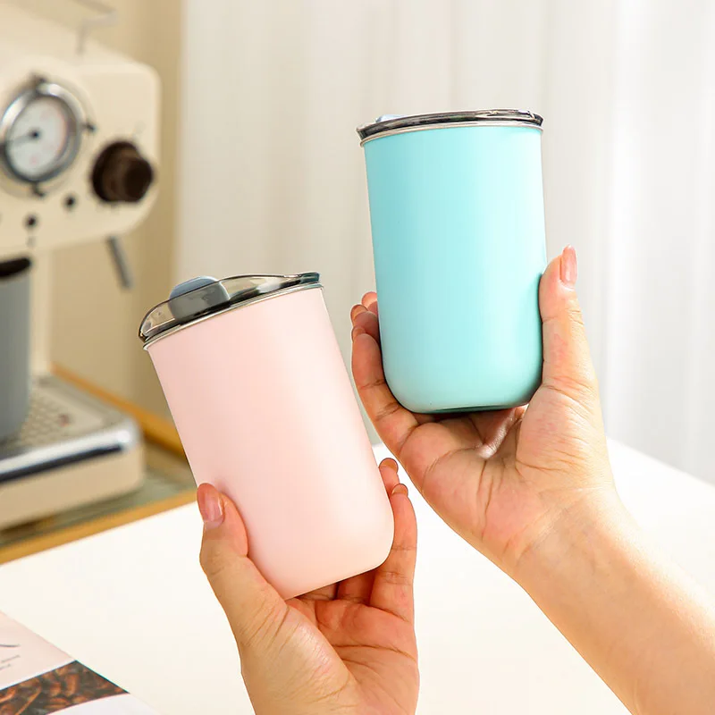 Custom Eco Friendly Reusable 10oz Portable Spill Proof Coffee Cup With Lid Travel Mug 300ml Stainless Steel Tumbler Cups In Bulk