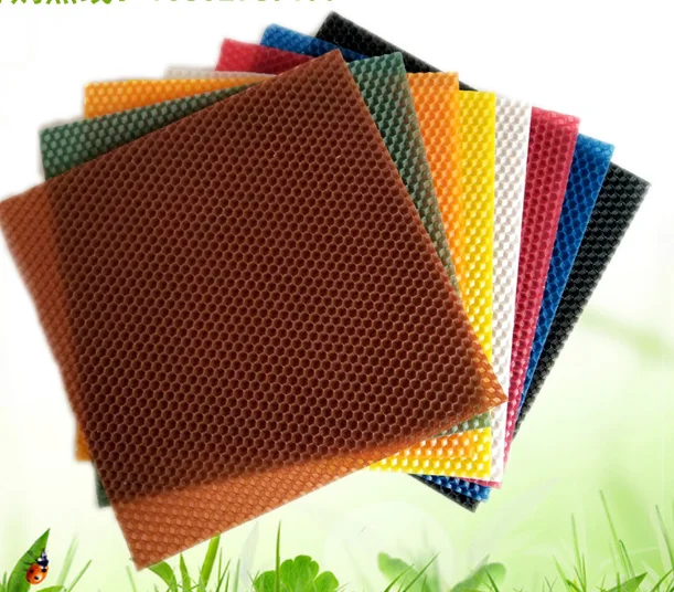 hot sell wholesale diy candle honeycomb organic  beeswax  comb foundation  sheets  color