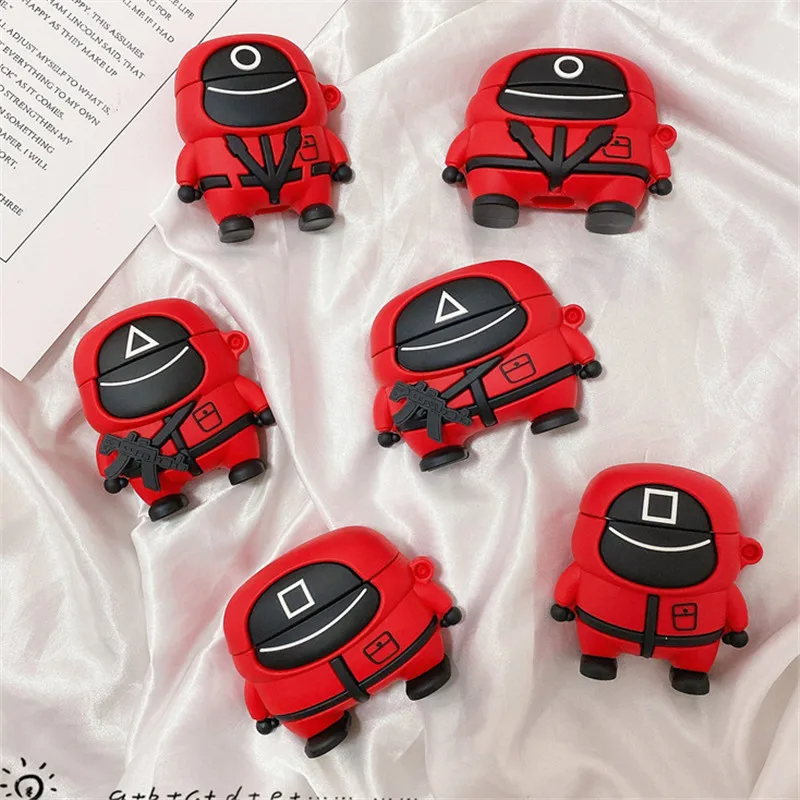 Wholesale Custom 3D Silicone Case Design Squid Game Protective Pro Cases Cover For Air Pod Pro