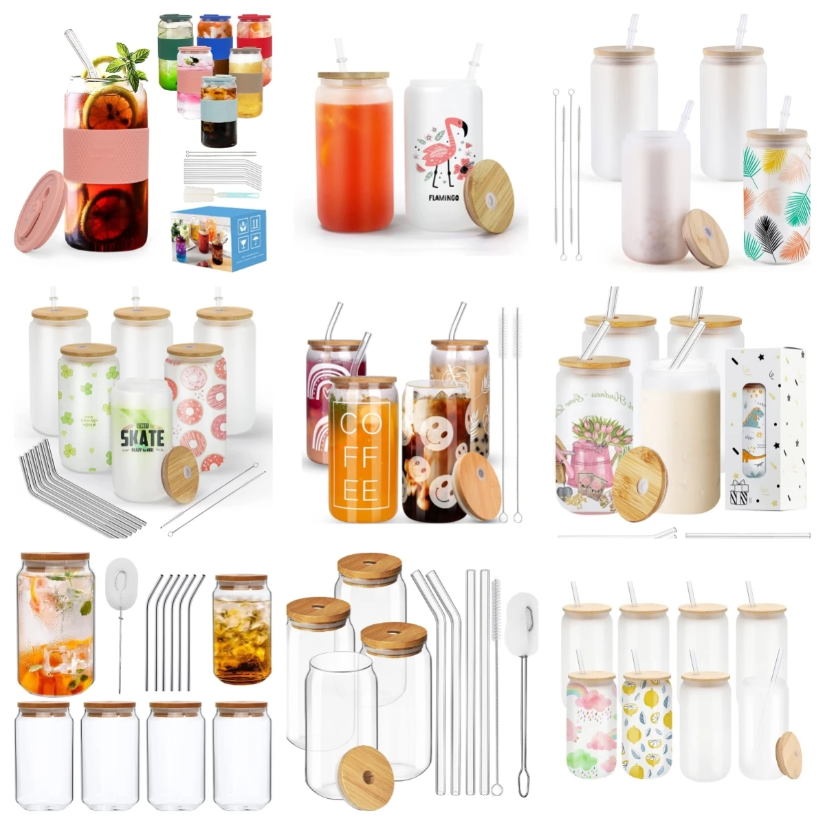 Can Shaped Glass Cup Wide Mouth Mason Jar Drinking Glasses Cups,Beer Mug Glass Tea Cup Cocktail Glasses,for Juices Cocktail