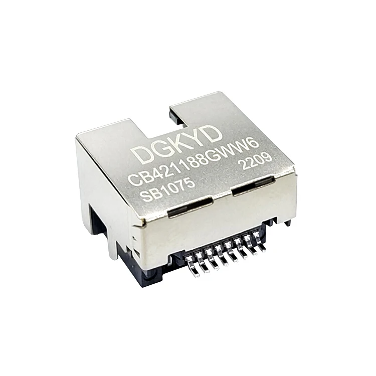 sinking plate type rj45 8P8C female led connector rj45 modular jack DGKYDCB421188GWW6SB1075