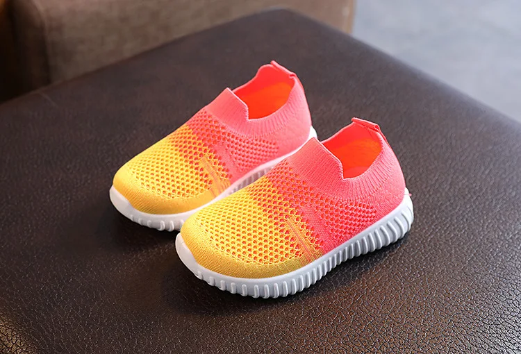 Conyson Kids Shoes Multicolor Knitted Toddler Baby Sneakers Casual Slip On Sneakers Children Shoes Kid Girls Boys Sports Shoes