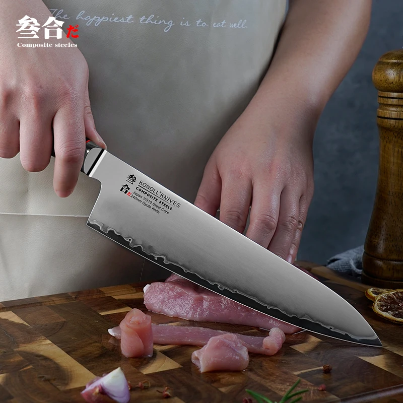 Нож gyuko 240 мм 3 слоя композитный стальной кухонный нож японский VG-10 сердечник G-10 Стекловолоконная ручка