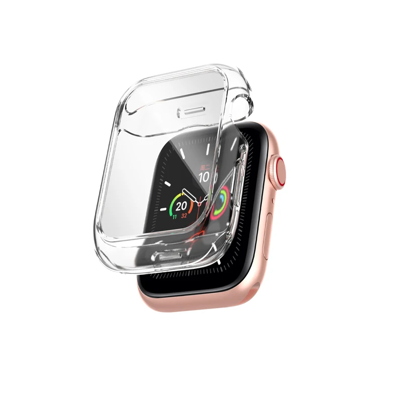 Защитный чехол из ТПУ для iWatch 4 5 6 SE + Защитная пленка из закаленного стекла для Apple Watch