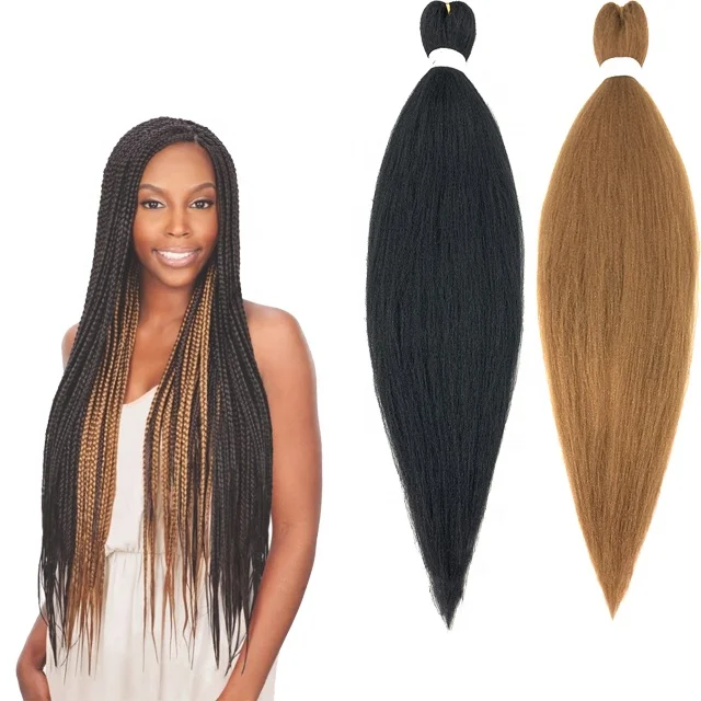 Wholesale Blonde Green Brown Jumbo  Pre Stretched Synthetic Crochet Braiding  Hair Extensions For Women