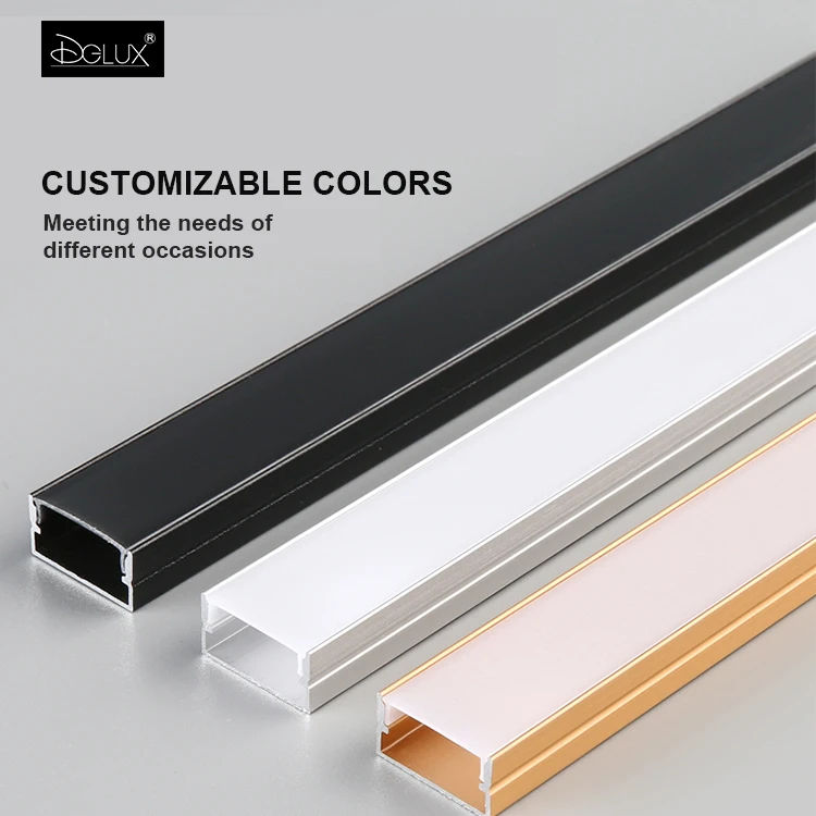 DGLUX U-Shaped Groove Exposed Shell Channel Led Strip Linear Lighting Aluminum Extruded Led Profile