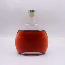 200ml 500ml Screen printing screw lid clear and frosted flat flask coffee glass bottle for liquor wine