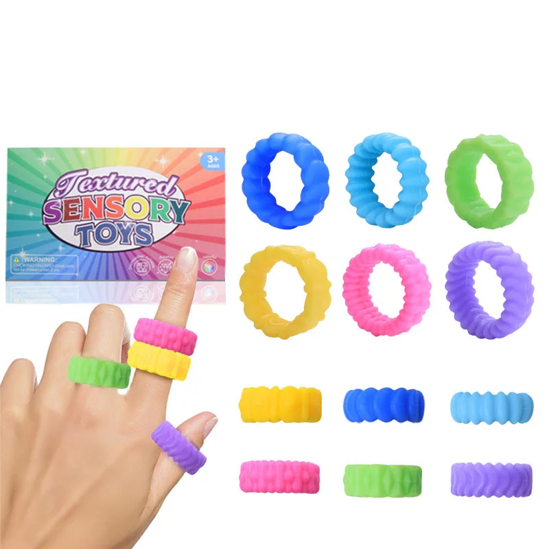 New Spiky Sensory Finger Rings Massager Toy Stress And Anxiety Relief Finger Ring Stress Relief Toys