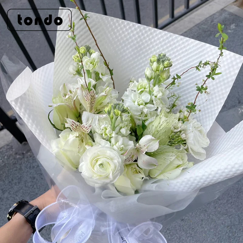 korean paper50x50cm special three-dimensional embossed art paper flower wrapping long fibered paper bouquet lined with cardboard