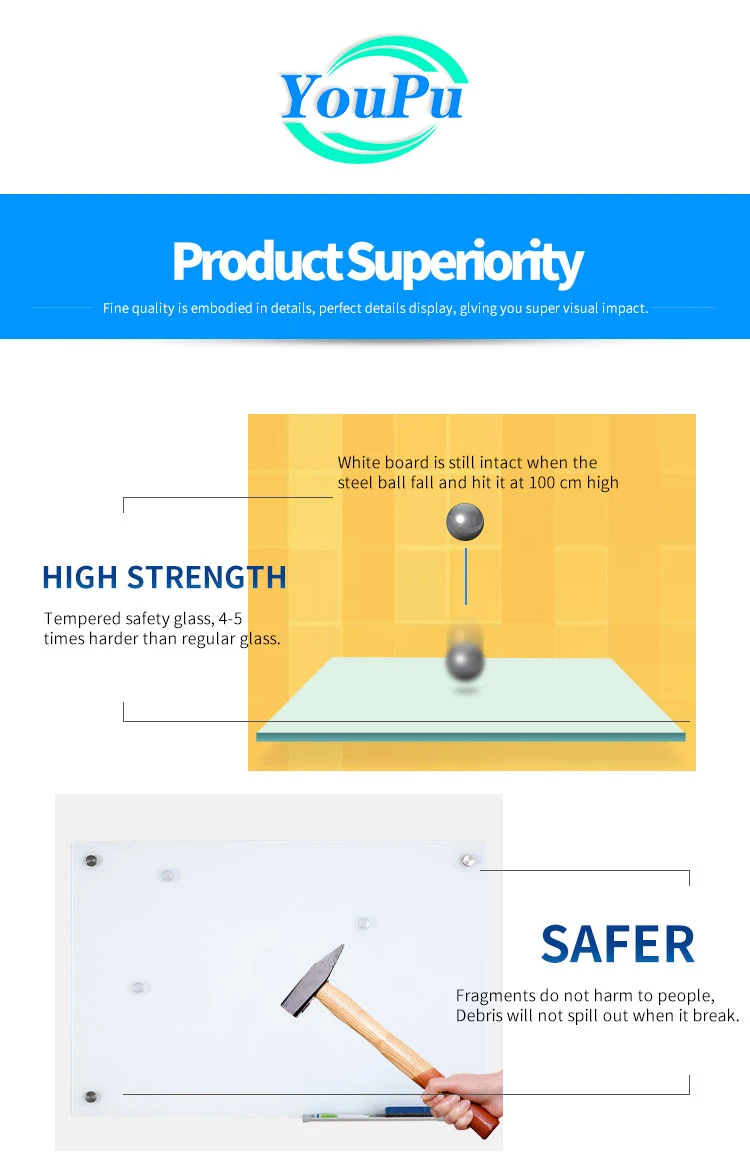 Wholesale Custom Magnetic Glass Board Whiteboard and Teaching Dry Erase Whiteboard