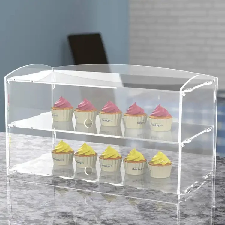 Custom Bread Shop Counter Top Acrylic Box Cake Pastry Display Case Bakery Display Cabinet