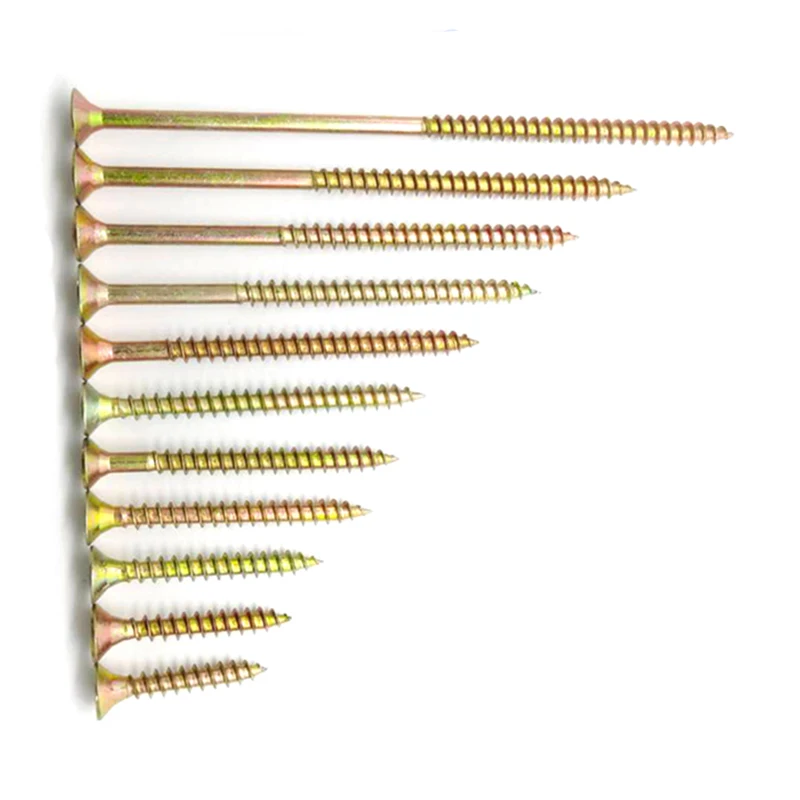 Aimino OEM High-strength Fiberboard Screws Gold Self-tapping Screws Carbon Steel Zinc Plated Furniture Screws