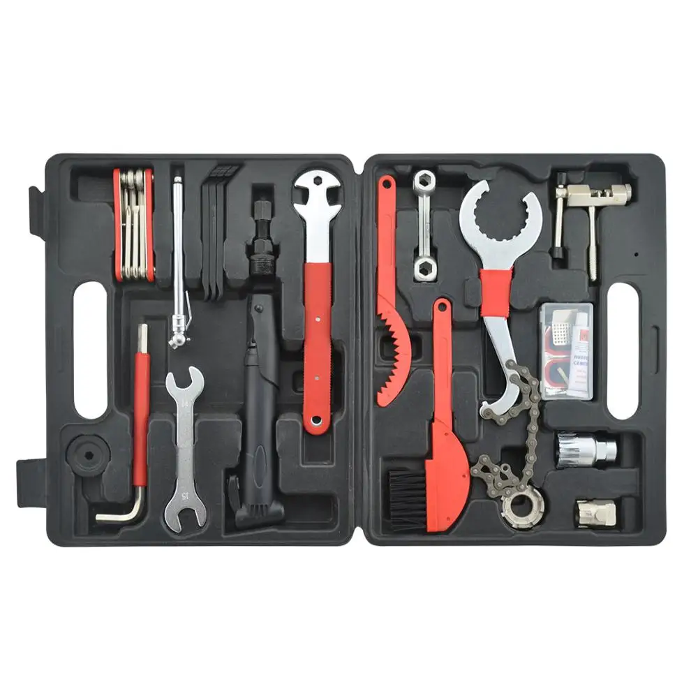 
27 in 1 biciclet repair set professional bike tools and pocket tools supplier ferramentas de bicicleta rodillo bicicleta 