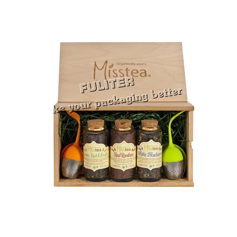 Белая деревянная коробка для хранения чая имеет большой и маленький индивидуальный дизайн