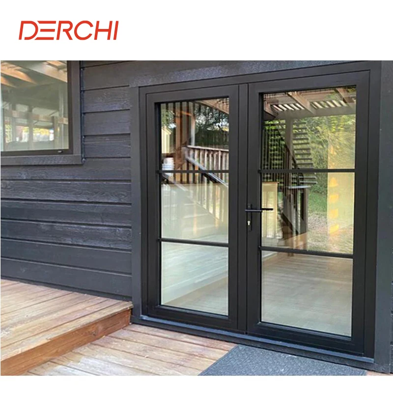 American hot sale Aluminum Exterior Door Double Glazed Glass Front Doors With Electronic Lock