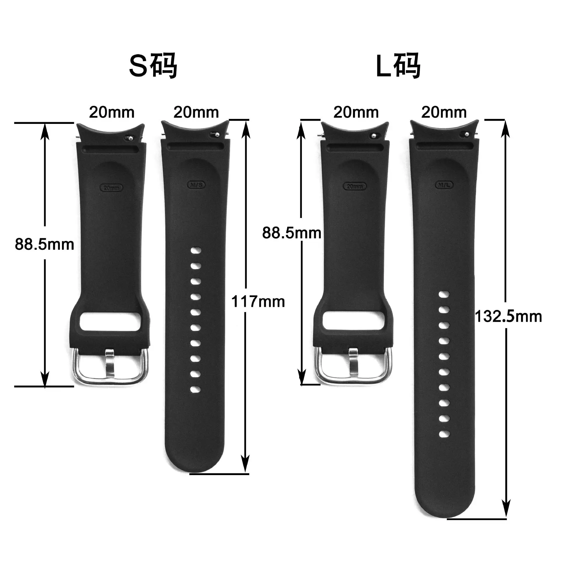 Sports silicone strap for samsung watch 4 40 44 42 46mm, color buttons for silicone band for sarsung galaxy watch 5 40 44 45mm