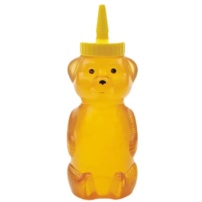 Plastic Bear Jar with Needle Nose Lid Can hold honey, syrups and other liquids Perfect Beekeeping tool