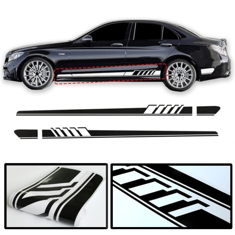 Наклейки на боковую дверь автомобиля, виниловые наклейки на длинную полосу для Mercedes Benz, Audi, Tesla, Honda, Mazda, Toyota, аксессуары для тюнинга автомобиля