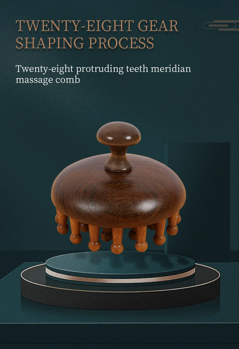 DQ-001 High Quality Wood Massage Comb for Meridian Channel Head Scalp Massage Therapy No Static Rosewood Wooden Comb