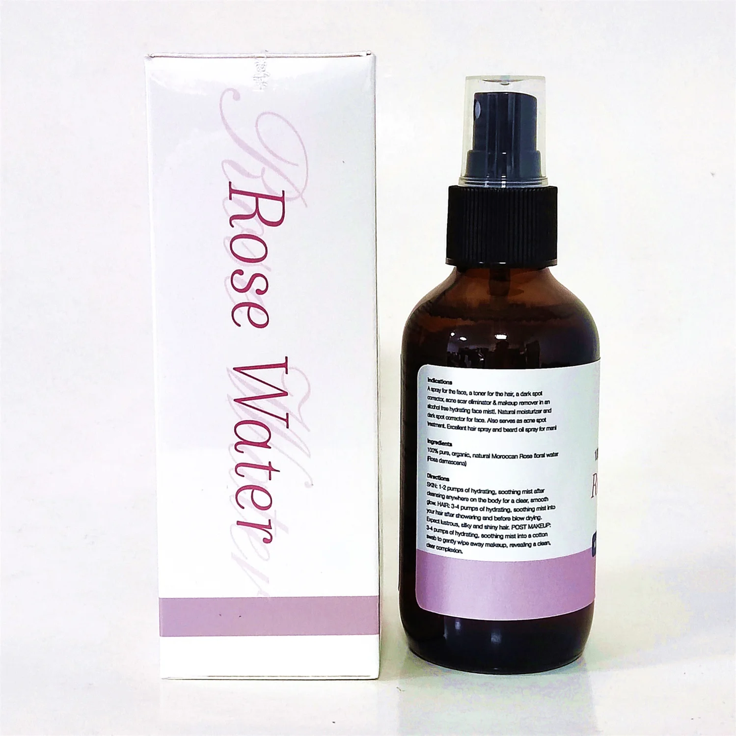 Mzel Organic Pure Rose Water Facial Toner - Sourced Skin Toner - Triple Purified Moroccan Rosewater