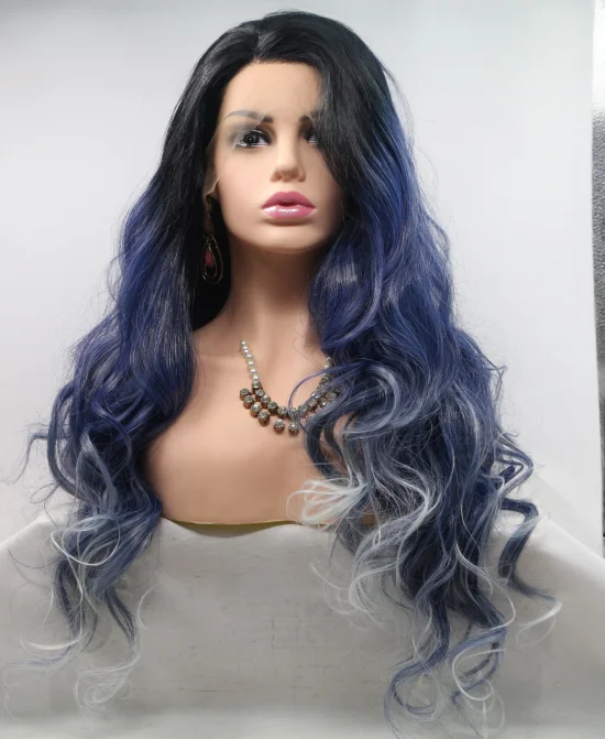 Fashion curly hair gradient long hair chemical fiber wig braid manufacturers wholesale D0268