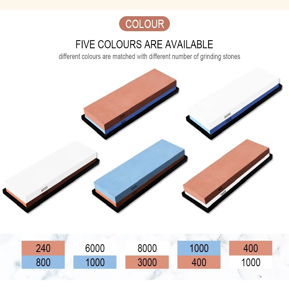 2 in 1 Sharpening Stone Rectangular Knife Grinding Tools Double Sides Whetstone 400/1000 Grits Scissors Kitchen Knife Sharpener