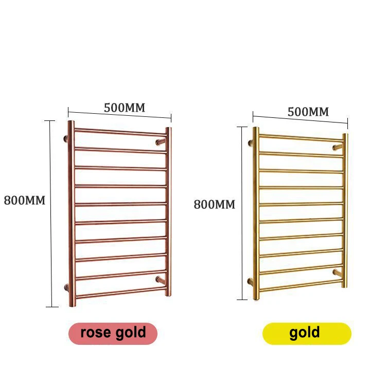 Luxury Rose Gold Polished Stainless Steel Bath Electric Radiator Dryer Heated Towel Rack Warmer