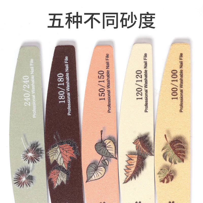 Double Side Nail File Hot Style High Quality Half-moon Shaped Customizable  Grit File For Nail Polishing Tools