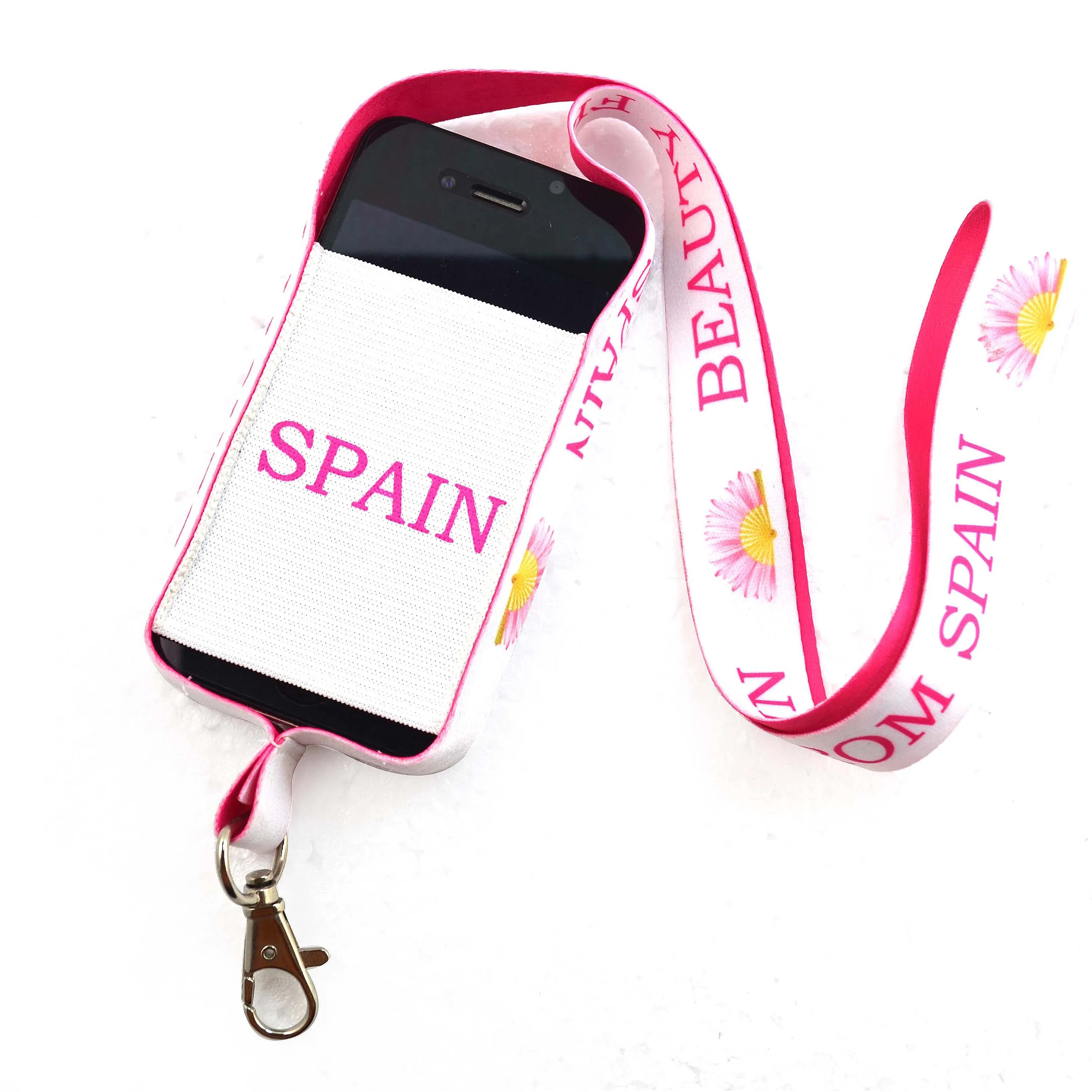 Customized high-quality mobile phone work permit with adjustable cute colored lanyard pendant