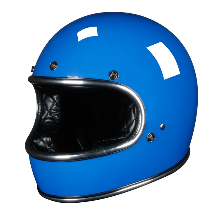 Fiber glass motorcycle full face helmet DOT certificate leather helmet