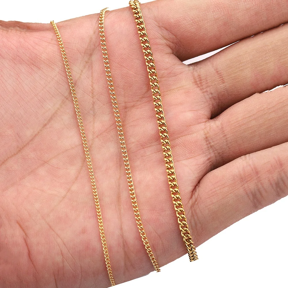 Tarnish free small thin stainless steel link chain for DIY necklace bracelet jewelry making