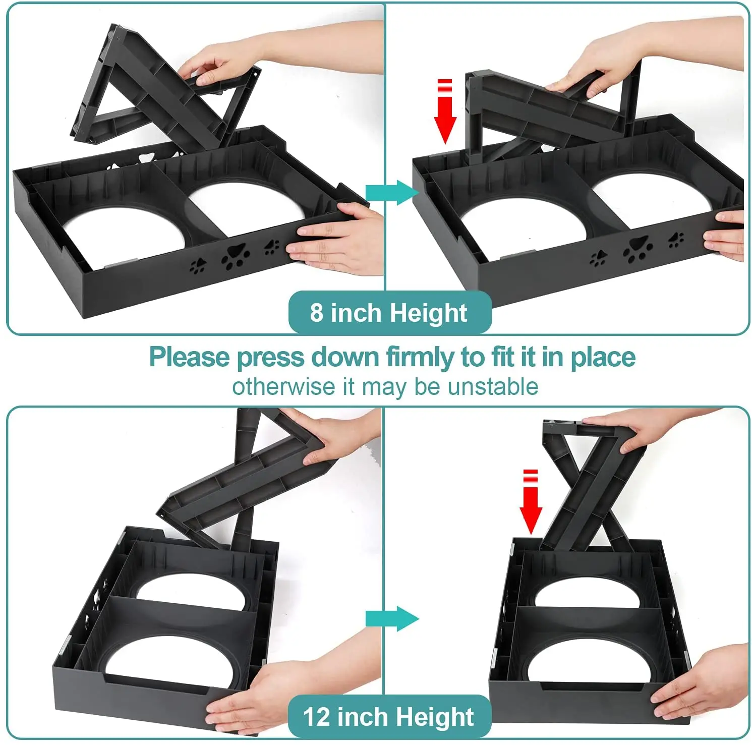 OKKPETS Wholesale Adjustable Raised Elevated Dog Feeder Spill-Proof Slow Pet Feed Puzzle Water Bowl for Medium