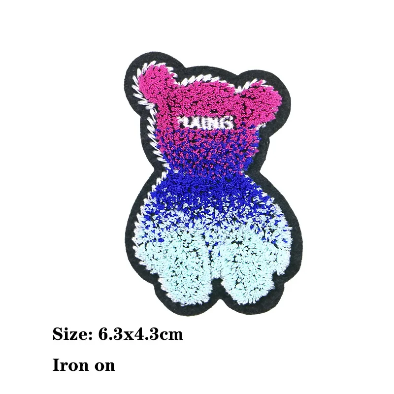 Bear Rugby Bow Tie Smile Heart-shaped Icon Toothbrush Embroidery Applique Patch For Clothing DIY Iron on Badges on the Backpack