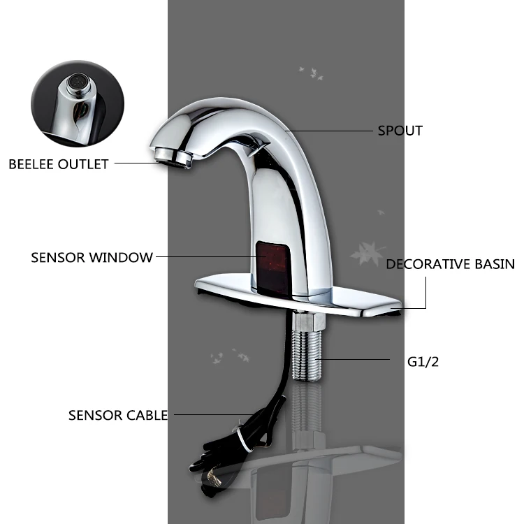 High quality brass luxury kitchen tap valve single cold filter chrome kitchen water touchless faucet accessories with sensor