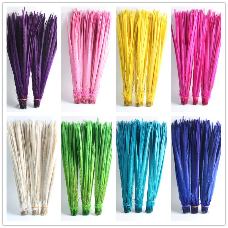 High Quality 20-22 inch Bleached Dyed Ringneck Pheasant Feathers