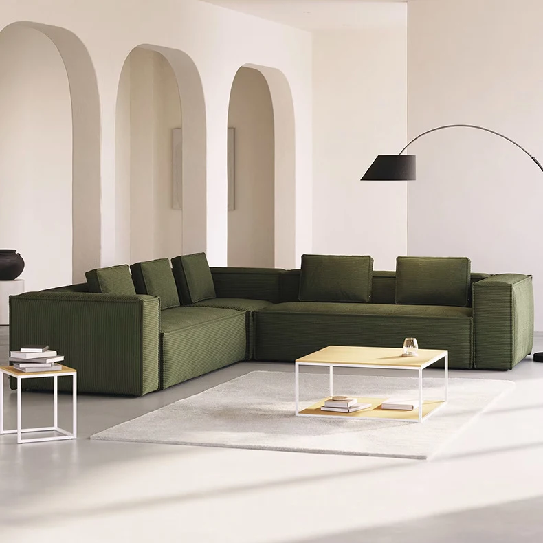 Italian Luxury Vacuum Compressed Packed Sofa Modern Sectional Floor Couch Fabric Living Room Home Modular Sofa Set