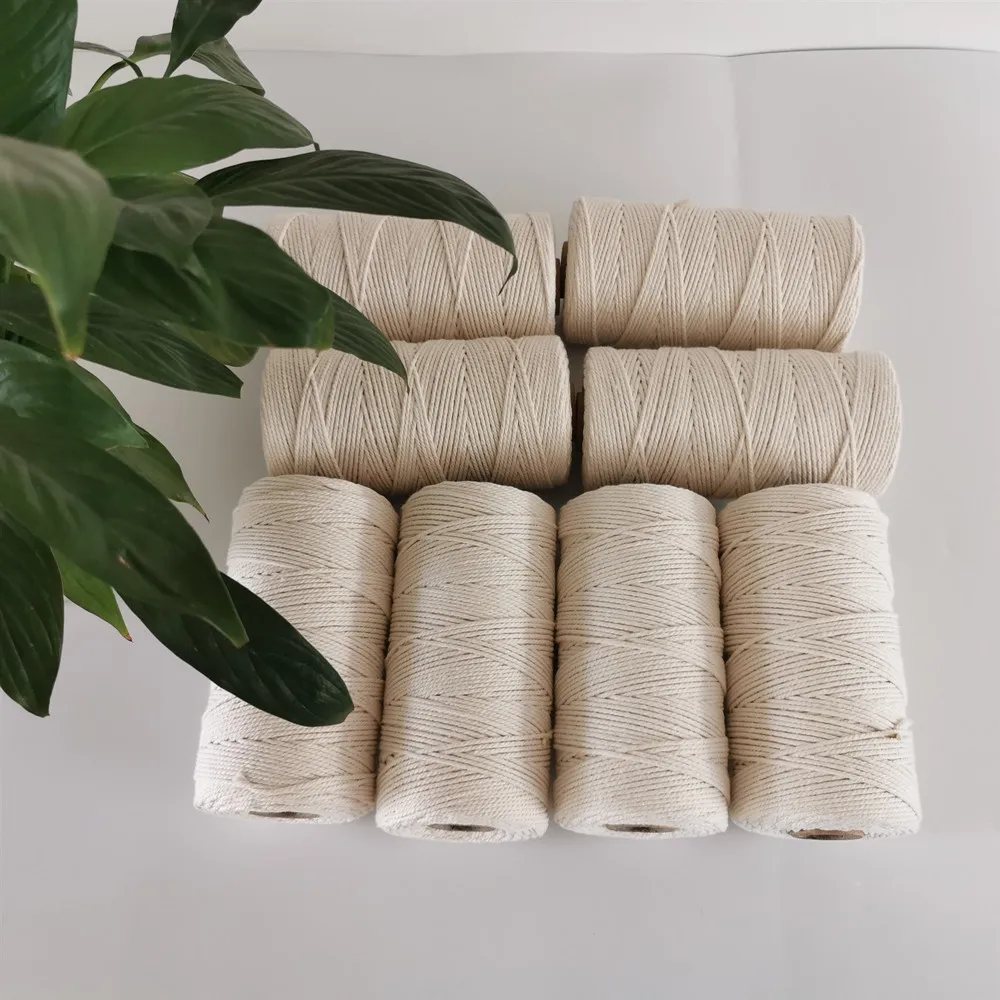 Wholesale 2mm natural twisted craft macrame cotton rope cord twine string thread