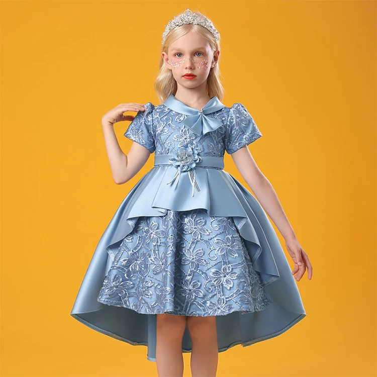 Summer Latest Western Pattern Design Party Wedding Wear Kid Children Girl Dress Beautiful Dresses