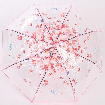 Buy Paraguas Manual folding umbrella Logo Customized Eco friendly Clear POE Clear Transparent Wholesale Cheap