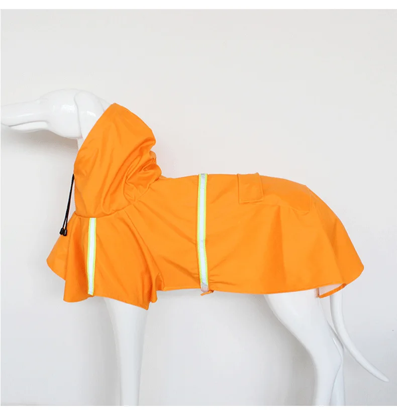 Hot Sale Pet Yellow Stripe Large Dog Raincoat With Hood Large Dog Rain Coat Jacket Reflective Adjustable Pet Dog Raincoat
