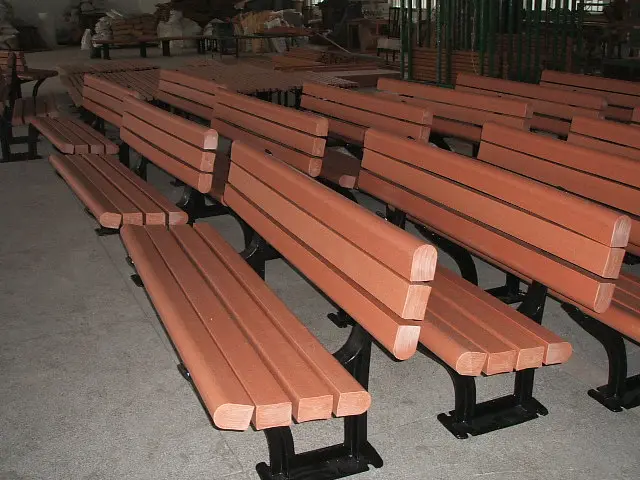 Factory park chair,outdoor wood plastic long part garden bench