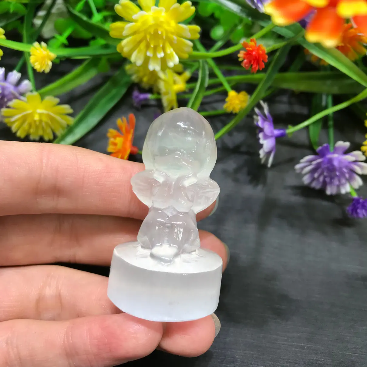 Natural High Quality Selenite Crystal Angel For Pendant Decoration