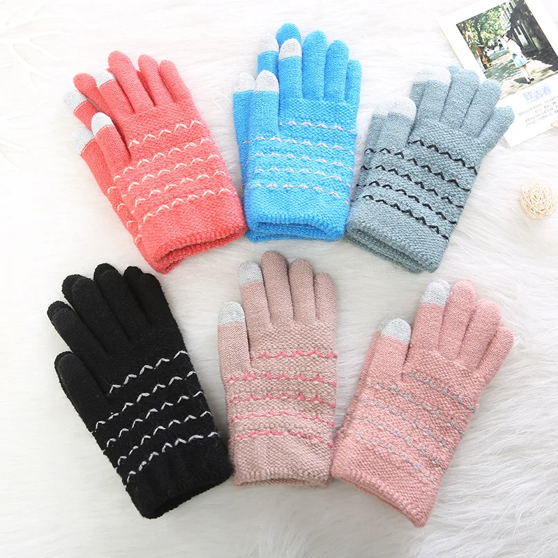 2019 Winter Magic Gloves Touch Screen Women Warm Stretch Knitted Mittens Gloves