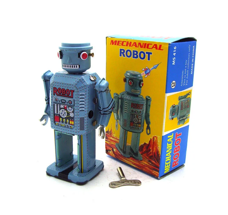 Display Decoration Gift Market Big Eyes Wind Up Toy Robot