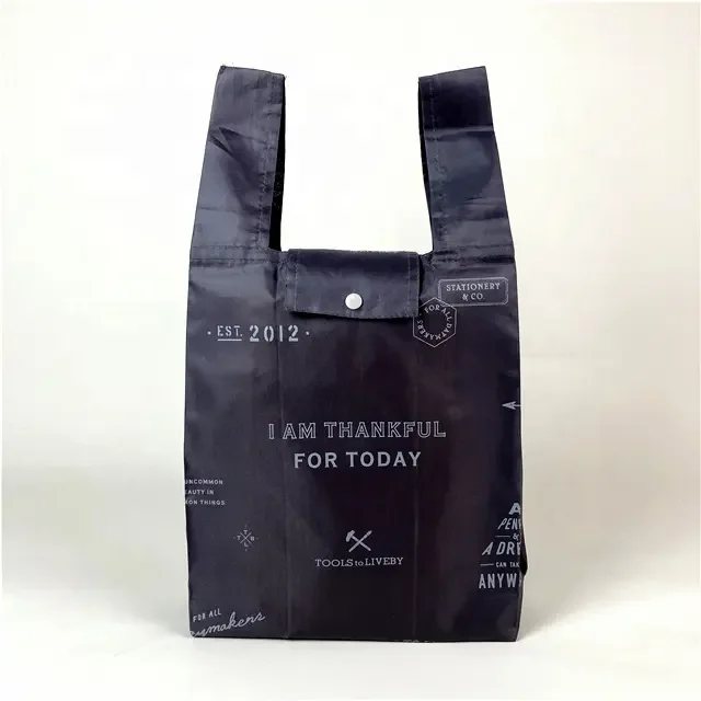 Silk Screen Shopping Recycle Laundry Bag Foldable Shopping Bag Market Trolley Canvas Foldable Reusable Tools Bags