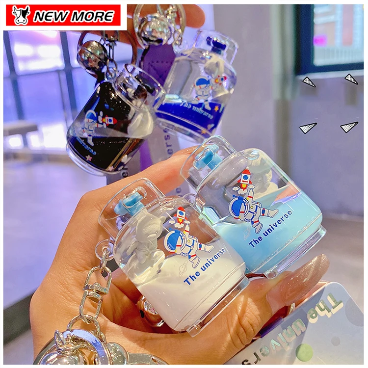 Car Keyring 2022 Creative Cute Floating Liquid Key Chain Gas Tank Liquid Acrylic Keychain