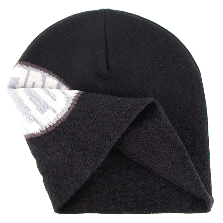 Custom Color Jacquard Skull Cap Soft Cuffless Warm Toque Knit Beanie Manufacture